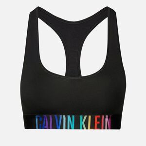 Calvin Klein Intense Pride Logo-Print Stretch-Jersey Unlined Bralette - M