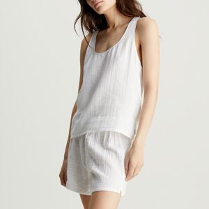 Calvin Klein Textured Cotton-Gauze Sleeveless Short Set - L