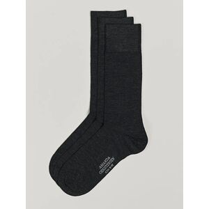 Amanda Christensen 3-Pack Icon Wool/Cotton Socks Antracite Melange