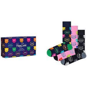 Happy Socks Damen Geschenkset Socken Mixed Cat 3er Pkg 36-40 Navy Dunkelblau   Damen   Xmja08-0150