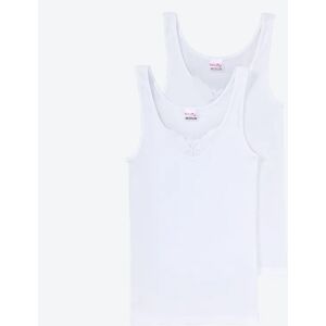 bo_dy Damen-Unterhemd mit Spitzeneinsatz, 2er-Pack white 48/50