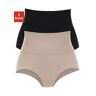 Formslip PETITE FLEUR Gr. 32/34, 2 St., schwarz (schwarz, beige) Damen Unterhosen Formslips aus elastischer Baumwolle