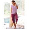 Capri-Pyjama H.I.S Gr. 52/54, rot (bordeau x, gestreift) Damen Homewear-Sets Pyjamas mit geringeltem T-Shirt und legerer Hose Bestseller