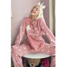 Pijamaevi Rosa Hello Winter Gemustertes Plüsch-pyjama-set für Damen - L