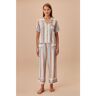 SUWEN Linepot – Maskulines Pyjama-set für Damen - L