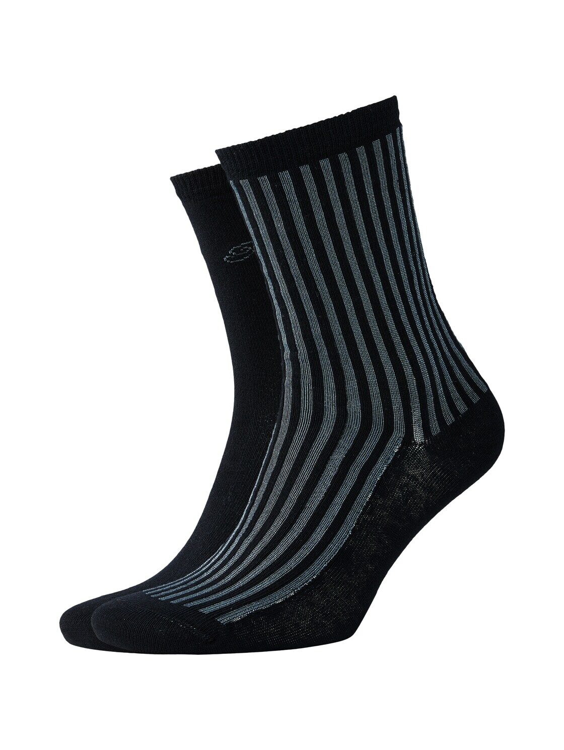 TOM TAILOR Damen Socken mit Glanzstreifen im Zweierpack, schwarz, Gr.39-42