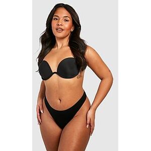 Plus Backless Stick On Bra  black E Cup Female