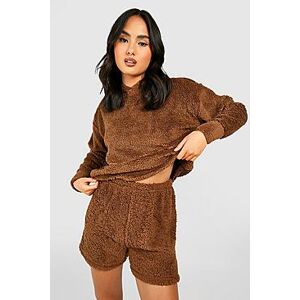 Teddy Borg Hoody & Short Lounge Set  brown S Female