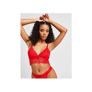 HUGO Triangle Lace Box Bra, Red