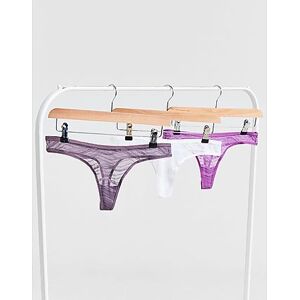 Calvin Klein Underwear 3 Pack Sheer Lace Thongs, Multi