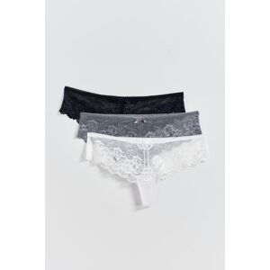 Gina Tricot - 3-pack lace string - trusser-3-pak- Black - M - Female  Female Black