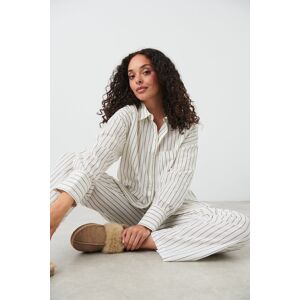 Gina Tricot - Cotton pyjamas shirt - pyjamasser- Brown - S - Female  Female Brown