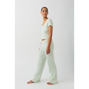 Gina Tricot - Pointelle pyjamas trousers - pyjamasser- Green - XL - Female  Female Green