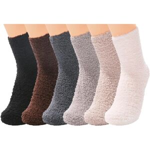 Fuzzy Socks til Damer Varme Bløde Fluffy Socks Comfy Slipper Hyggesokker til vinteren One Size