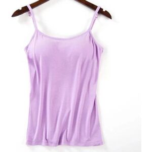 Dame polstret blød afslappet bh tanktop purple M