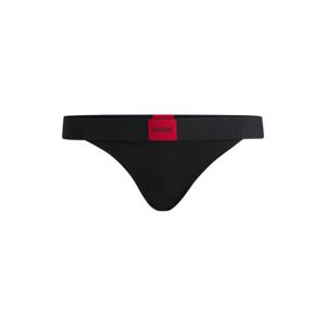 HUGO Stretch-cotton thong briefs with red logo label
