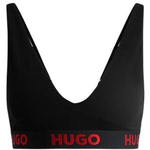 HUGO Stretch-cotton triangle bra with repeat logos