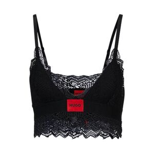 HUGO Padded triangle bra in geometric lace with logo label
