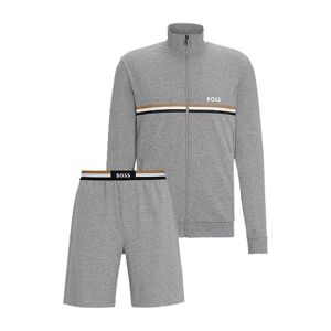 Boss Short tracksuit in stretch cotton with signature details
