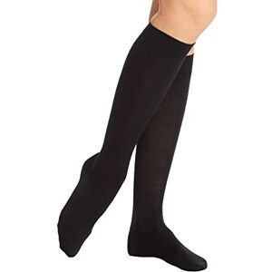 FALKE Women's Knee High Socks Soft Merino Wool Cotton Blend, 1 Pair, Various Colours, Size 2-8, Warm, Climate-Regulating Virgin Wool on the Outside, Skin-Friendly Cotton Inside (Softmerino W Kh) Black (Black 3009) Blickdicht, size: 39-40