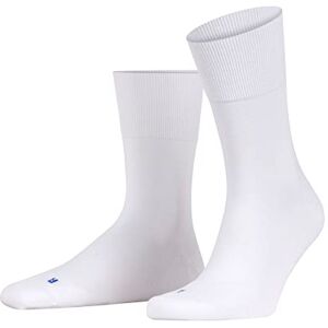 FALKE Unisex Running Socks, Cotton, Black, Grey, Many Other Colours, Thick, Reinforced Socks, without Pattern, with Medium Padding, Warm and Long for Everyday Use, Plush Sole, 1 Pair, White (White 2000), 42-43