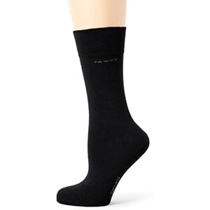 Camano unisex 2-pack solid color cotton socks with reinforced heel and lace stockings for men & women, size. 39-42, Schwarz (black 05)