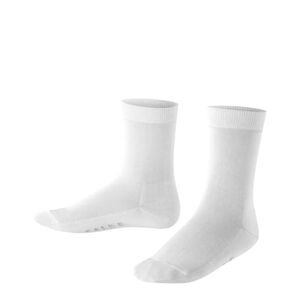 FALKE Unisex Kinder Socken Cotton Finesse K SO Baumwolle einfarbig 1 Paar, Weiß (White 2000), 23-26