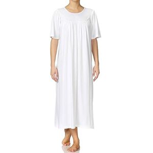 CALIDA Women's Nightshirt Soft Cotton Plain Nightie, White (Weiss 001), UK 24 (Manufacturer size: L = 48/50)
