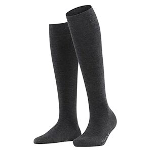 FALKE Women's Knee High Socks Soft Merino Wool Cotton Blend, 1 Pair, Various Colours, Size 2-8, Warm, Climate-Regulating Virgin Wool on the Outside, Skin-Friendly Cotton Inside (Softmerino W Kh) Grey (Anthracite Melange 3089) Blickdicht, size: 41-42