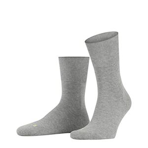 FALKE Unisex Running Socks, Cotton, Black, Grey, Many Other Colours, Thick, Reinforced Socks, without Pattern, with Medium Padding, Warm and Long for Everyday Use, Plush Sole, 1 Pair, Grey (light grey 3400), 39-41