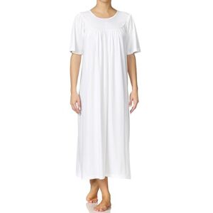 CALIDA Women's Nightshirt Soft Cotton Plain Nightie, White (Weiss 001), UK 12 (Manufacturer size: XS = 36/38)