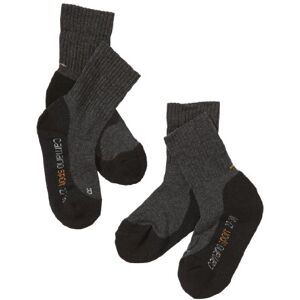 Camano children 2 pairs of sports socks with reinforced heel and lace boys & girls stockings, size. 39-42, black (black + anthracite 05)