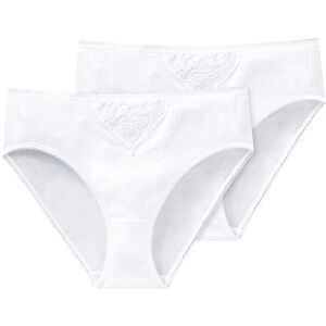 Schiesser Damen Slip Tai, 2er Pack, Gr. 40 (Herstellergröße: 040), Weiß (weiss 100)