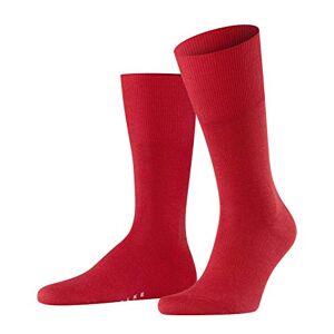 FALKE Airport New Wool Cotton Men's Socks Black White Many Other Colours Reinforced Men's Socks without Pattern Breathable Thick Plain, 1 Pair, Red (Scarlet 8120), 43-44