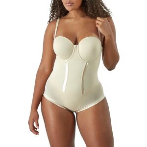 Maidenform Women's  EASY UP COLLECTION STRAPLESS BODY BRIEFER FIRM CONTROL Strapless Plain Shaping Bodysuit, Beige (Latte Lift Llf),40DD