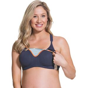 Cake Maternity Cake Lingerie Women's Orange Zest Sports Wired Nursing Bra, Multicoloured (Blue/Orange), 36H UK/36K US