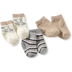 Playshoes Unisex Newborn Baby Socks 3 Pairs Set , Brown (Original), 0-3 Months