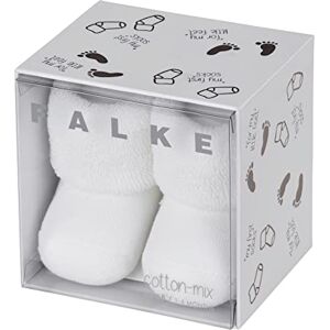 FALKE Unisex Baby Erstling SO Box Calf Socks, White (White), 0-3 Months (Manufacturer size:62/68)