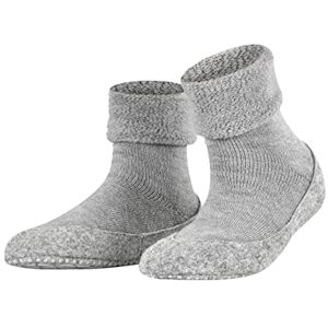 FALKE Women's Cosyshoe Slippers, Non-Slip Nubs on the Felt Sole, Comfortably Warm with Plush Durable Breathable Climate-Regulating Odour-Inhibiting Wool, 1 Pair, Grey light grey 3400.