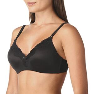Maidenform Women's Comfort Devotion Extra Coverage Wire Free Lift and Lace Full Cup Everyday Bra, Black/Body Beige, 38B