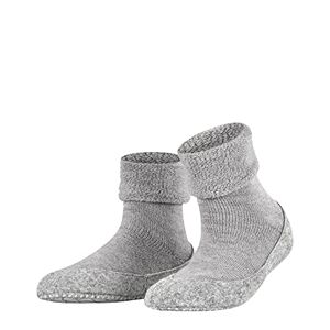 FALKE Women's Cosyshoe Slippers, Non-Slip Nubs on the Felt Sole, Comfortably Warm with Plush Durable Breathable Climate-Regulating Odour-Inhibiting Wool, 1 Pair, Grey light grey 3400.