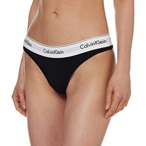 Calvin Ladies’ Underwear Modern Cotton Thong (Modern Cotton Thong) Black (Black 001) Plain, size: l