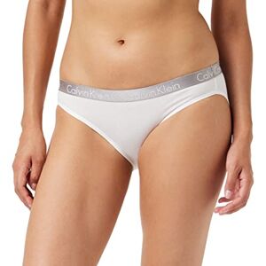 Calvin Damen Slip Bikini Form Baumwolle mit Stretch, Weiß (White), XS