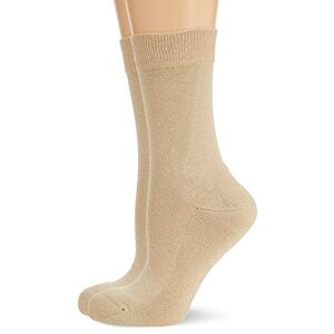 KUNERT Hudson Damen Socken mit Plüschsohle, 025038 Only Plush, 2er Pack, Gr. 35/38, Beige (Sisal 0783)