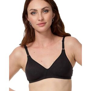 Nur Die Cotton Bra, Non-Wired Double Layer Soft Cup Bra, Soft Comfortable Invisible Seamless Under Clothing Women, black