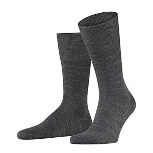 FALKE Airport New Wool Cotton Men's Socks Black White Many Other Colours Reinforced Men's Socks without Pattern Breathable Thick Plain, 1 Pair, Grey (Dark Grey 3070), 45-46