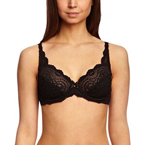 Playtex Women's Flower Elegance Classic Bra Lace Push Up Bra Black Black 38DDDD (Brand size: 100E)