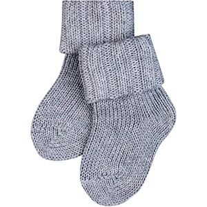 FALKE Unisex Baby Socken Flausch B SO Baumwolle einfarbig 1 Paar, Grau (Light Grey 3400), 62-68