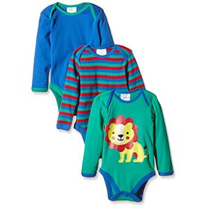 Twins Baby Jungen Langarm-Body im 3er Pack, Gr. 50, Mehrfarbig (grün/blau 3203)