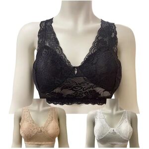 Satana Lace Comfort Bh (3 Stk. I 3 Farver Uden Bøjle) (Størrelse: Xl)